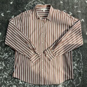 FAVORITE DAUGHTER Striped Brown and White Women's Shirt
